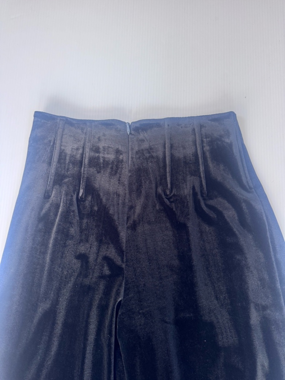 AKIRA Black Velvet Wide Leg Pants ✨ High Waist Flowy | Size M | Chic Lounge Glam - Picture 5 of 6
